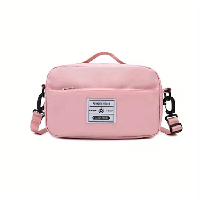 Bolsa cruzada casual de nailon para mujer, color sólido, ligera