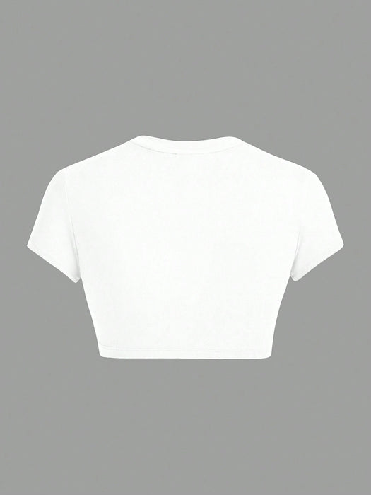SHEIN ICON Camiseta de mujer ajustada y casual para el verano