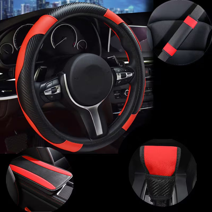 1 juego de interior de coche en cuero PU, set de 6 piezas de decoración universal
