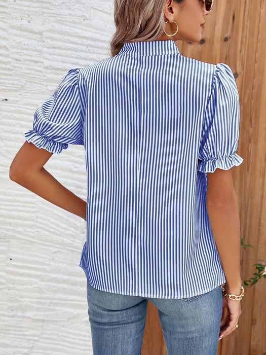 SHEIN Breezaya Camisa diaria básica de rayas impresas para mujer
