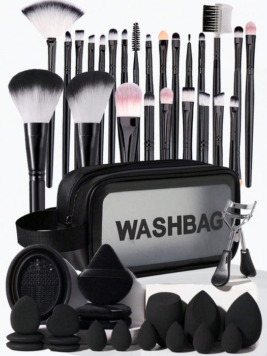 SHEIN Juego de herramientas de maquillaje todo en uno para principiantes de 49 piezas