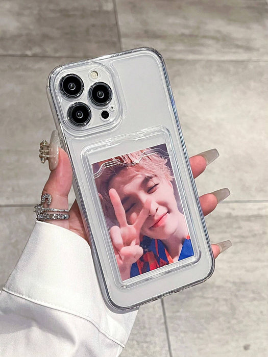 SHEIN 1 pieza Funda protectora de tarjeta transparente de TPU compatible con iPhone 11