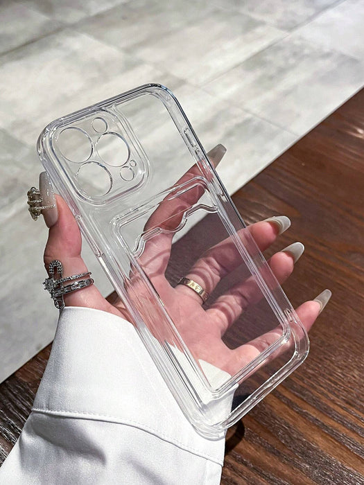 SHEIN 1 pieza Funda protectora de tarjeta transparente de TPU compatible con iPhone 11