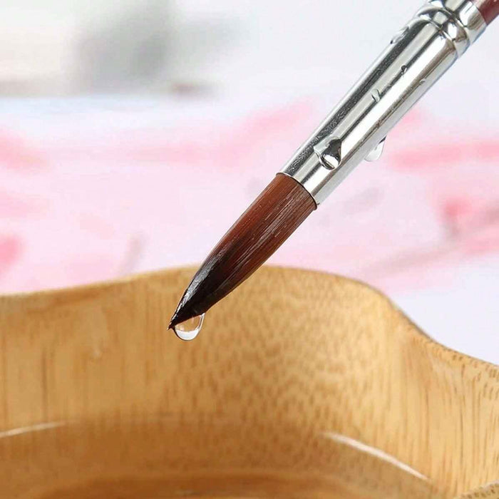 Shein Kolinsky Pluma para manicura #16, con mango de palisandro y punta redonda de cristal