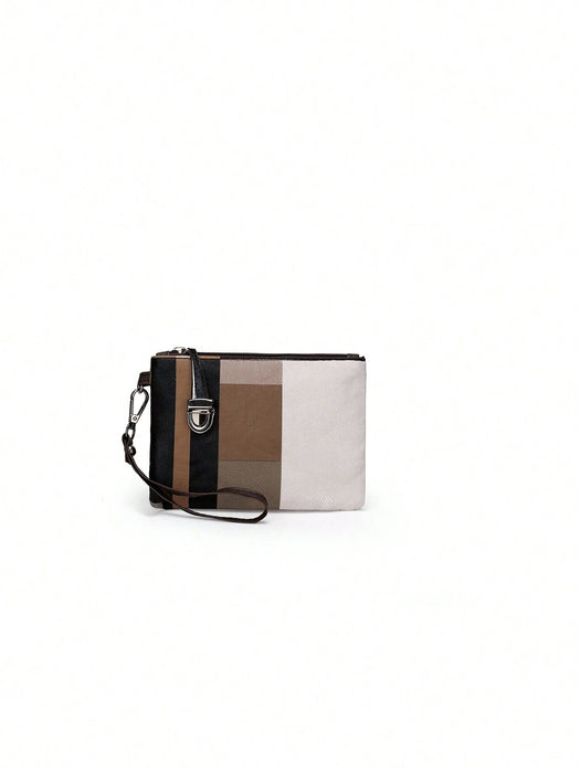 Shein Conjunto de cuatro piezas de Bolsos de mano para mujer, de gran capacidad, versátil, con diseño de cuadros en bloques