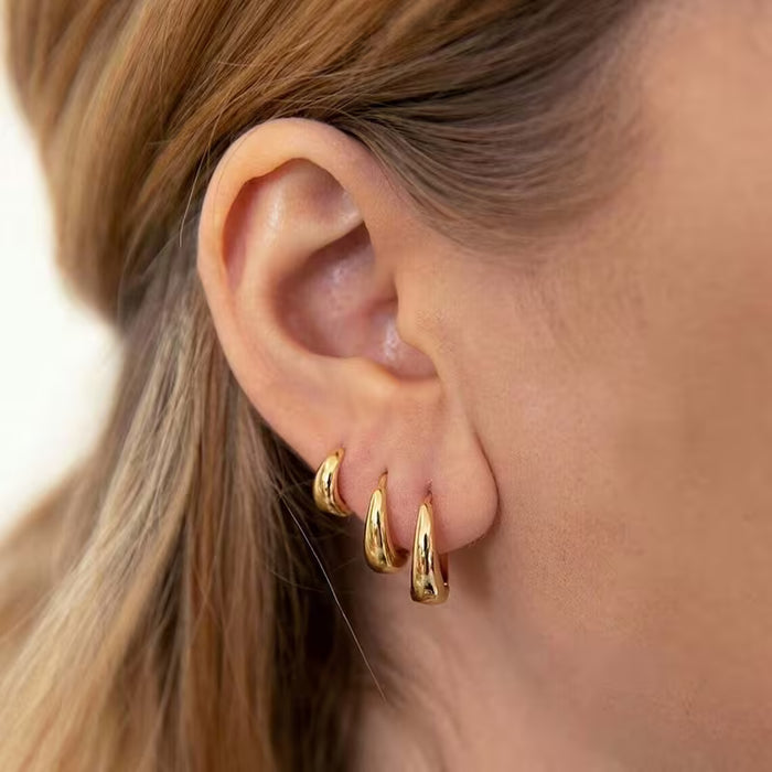 Conjunto de pendientes de aro de aleación de zinc vintage y elegante - 6 piezas