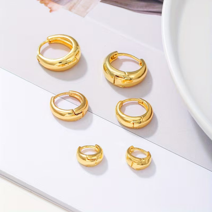 Conjunto de pendientes de aro de aleación de zinc vintage y elegante - 6 piezas