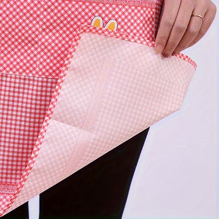 Delantal elegante de poliéster con diseño de conejo de dibujos animados, para cocinas