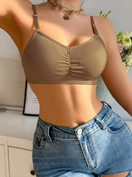 SHEIN Sujetador elástico sin colcha cómodo y sin barilla