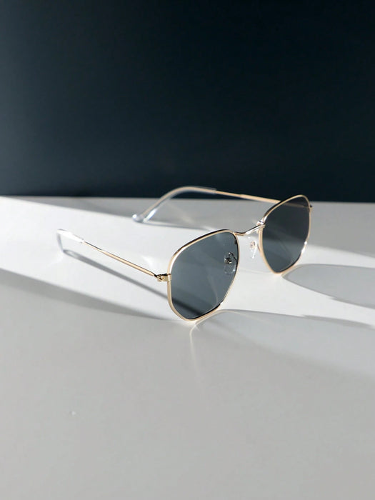 Set de 4 gafas de estilo geométrico y cuadrado con doble puente de metal