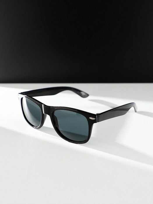 Set de 4 gafas de estilo geométrico y cuadrado con doble puente de metal
