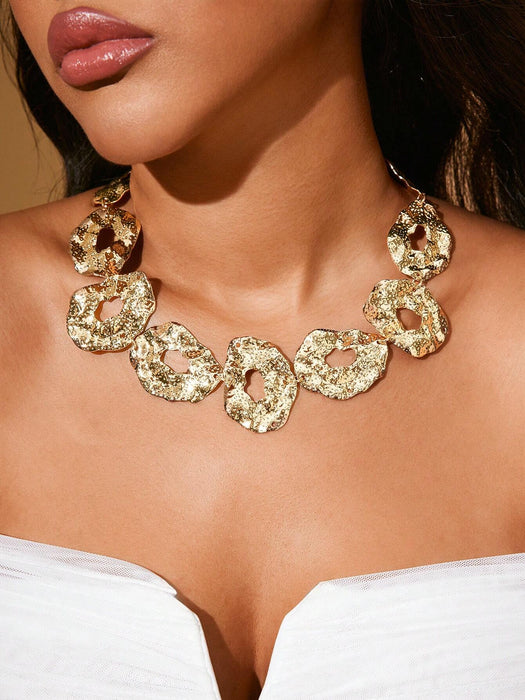 SHEIN X Lucía Bellido SHEIN SXY Collar Fashion Dorado Adequado Para Fiesta y Reunión