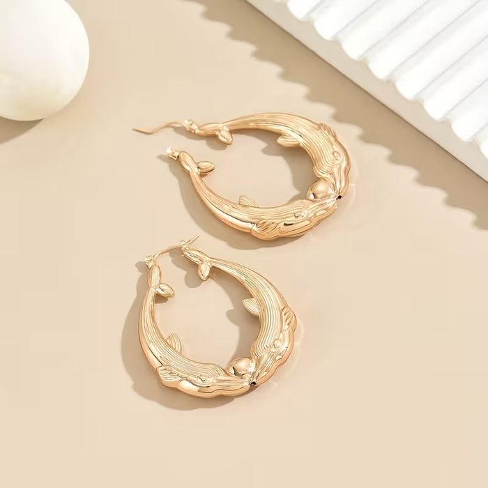 Par de Aretes de Delfín Diseño Inspirado en el Océano Joyería Elegante
