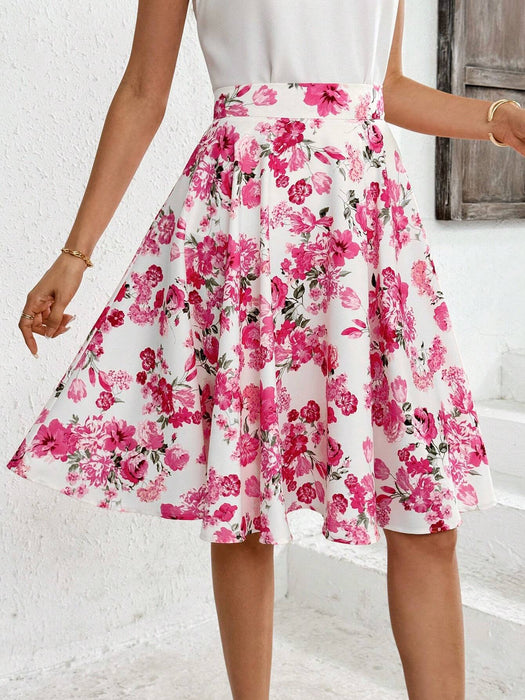 SHEIN Clasi Ropa básica elegante de corte A con estampado completo para profesoras