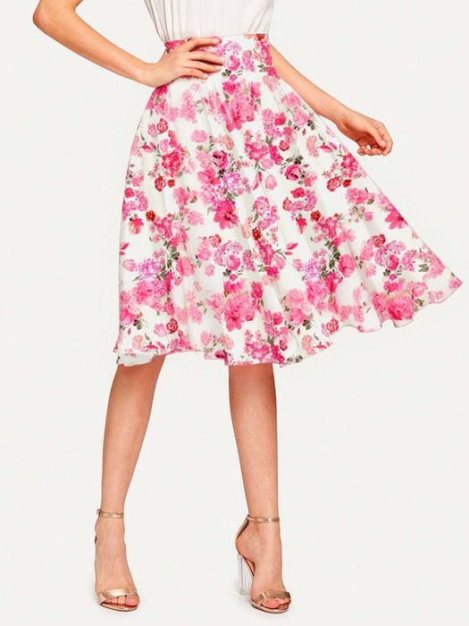 SHEIN Clasi Ropa básica elegante de corte A con estampado completo para profesoras