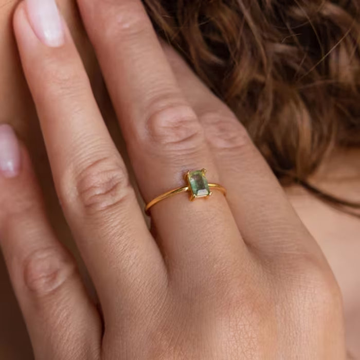 1pc Anillo Minimalismo de Piedra de Nacimiento