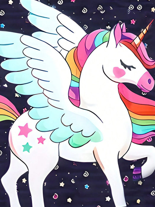 Vestido sin mangas con estampado de unicornio para niña, corte holgado y cómodo