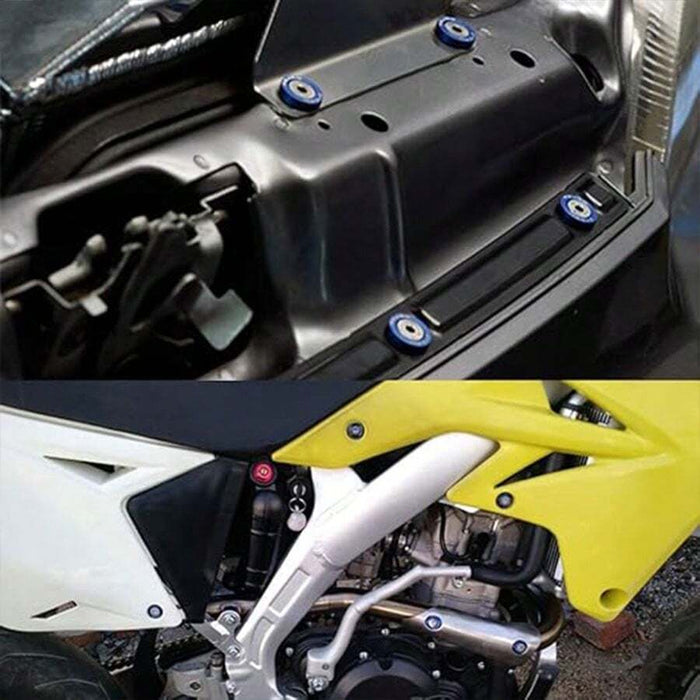 SHEIN 10 piezas juego de tornillos y arandelas de aluminio M6 para decorar el compartimento del motor