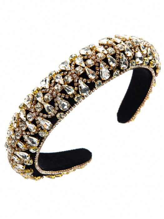 Shein Diadema lujosa de terciopelo coreano estilo barroco, acolchada con esponja