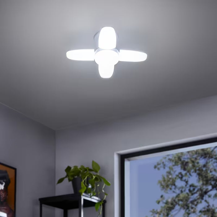 1 pieza de luz de techo de garaje LED ajustable - 28W Mini ventilador brillante