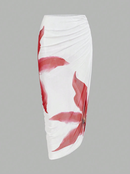 Shein  Swim OasisTraje de baño de una pieza con estampado floral para mujer