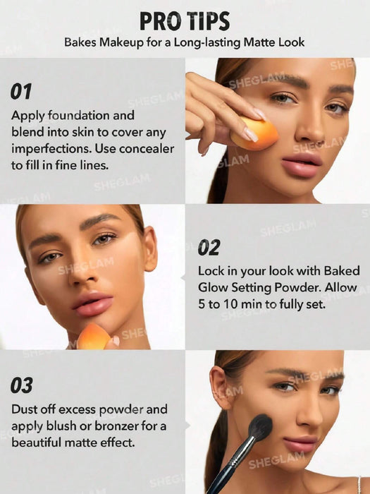 SHEIN SHEGLAM Baked Glow Polvo Fijador-Light Brown Marca De Belleza CosméTica