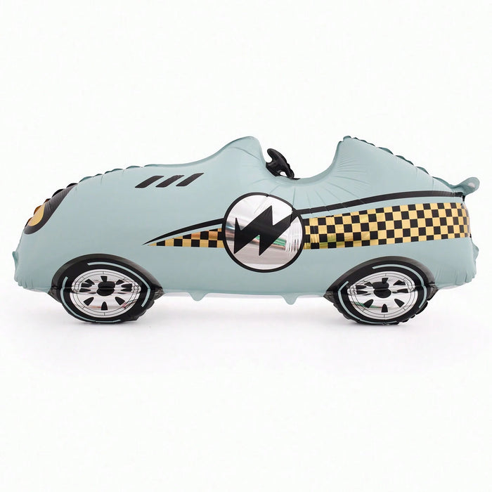 SHEIN 1 globo grande de nailon con forma de coche de carreras 3D, globo de decoración