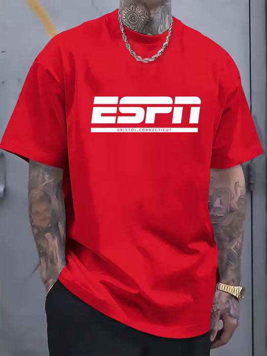 Camiseta casual de verano de manga corta, estampada, de hombre