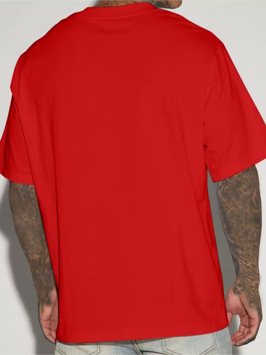 Camiseta casual de verano de manga corta, estampada, de hombre