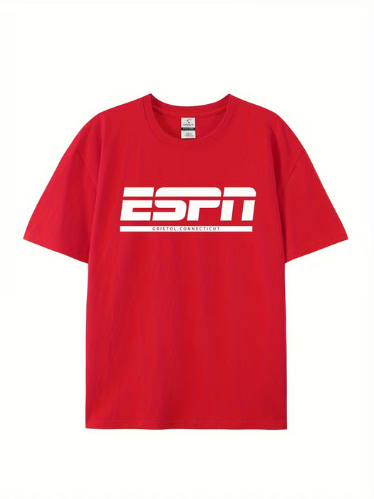 Camiseta casual de verano de manga corta, estampada, de hombre