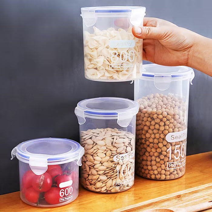 1 pieza de recipiente de alimentos de plástico PP transparente con tapa a presión