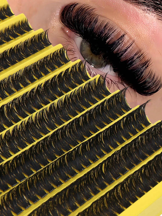 Shein 200 piezas de pestañas postizas con rizo en D de 8-16 mm, pestañas individuales esponjosas y gruesas