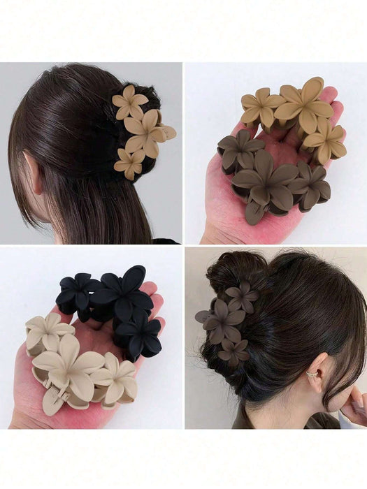 SHEIN 4 piezas de  Pinzas de pelo de plástico ligero de 11 cm