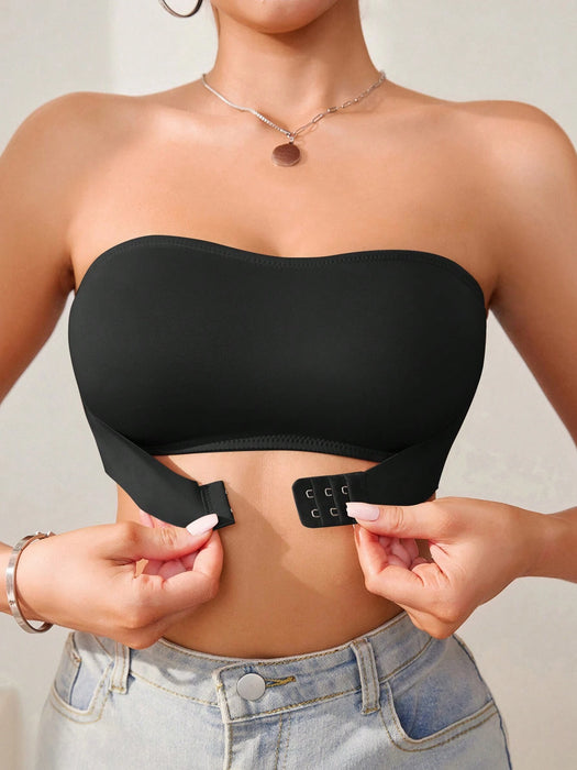 SHEIN Sujetador inalámbrico de una sola capa con cierre frontal para mujeres