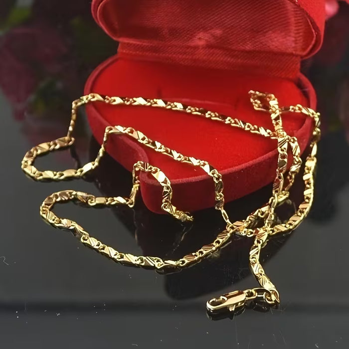 Collar de Cadena Plana 2D,  Versátil y Elegante para hombre