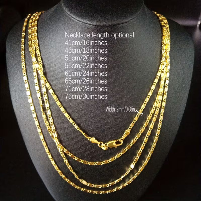 Collar de Cadena Plana 2D,  Versátil y Elegante para hombre