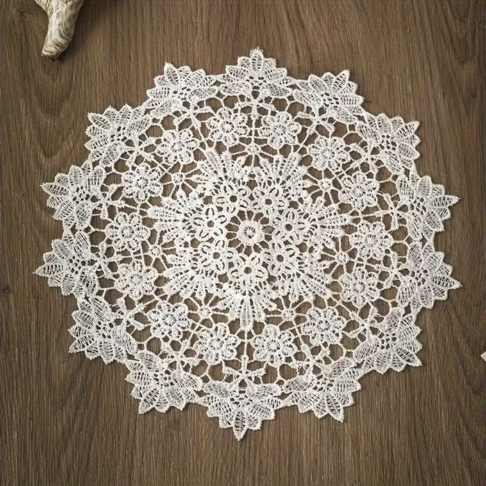 Mantel Redondo Vintage Retro Elegante para Espacios Pequeños
