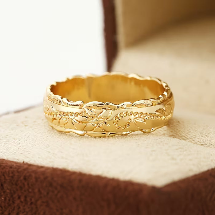 Anillo Tallado de Rosa para Mujer