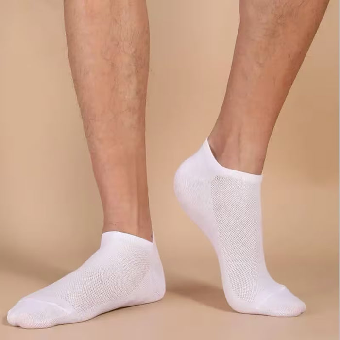 10 pares de calcetines unisex casuales de color liso delgados y transpirables