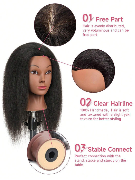 SHEIN Cabeza de maniquí de 16 pulgadas con pelo