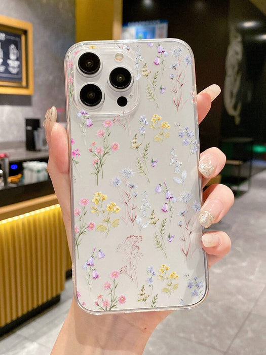 SHEIN 1 pieza Funda de teléfono con estampado floral compatible con iPhone 11