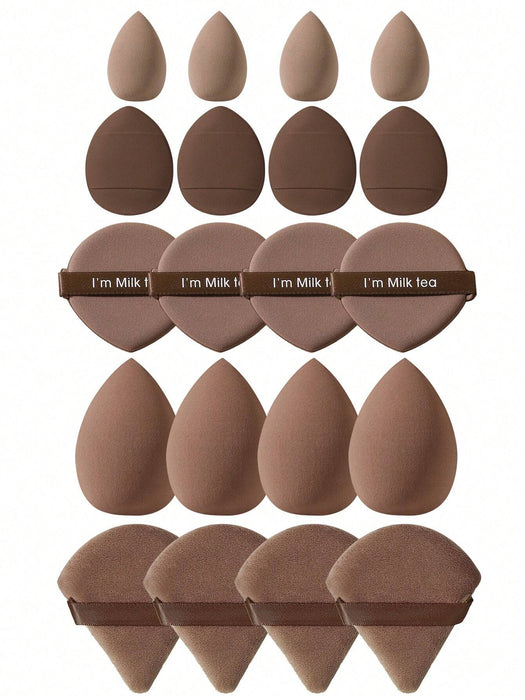 Shein Set de 20 piezas de herramientas de maquillaje todo en uno, esponjas suaves, mini esponjas y borlas