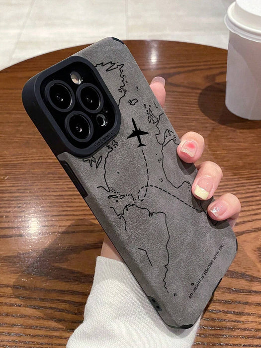 Shein 1 pieza Funda protectora de teléfono con textura de avión compatible con iPhone 11