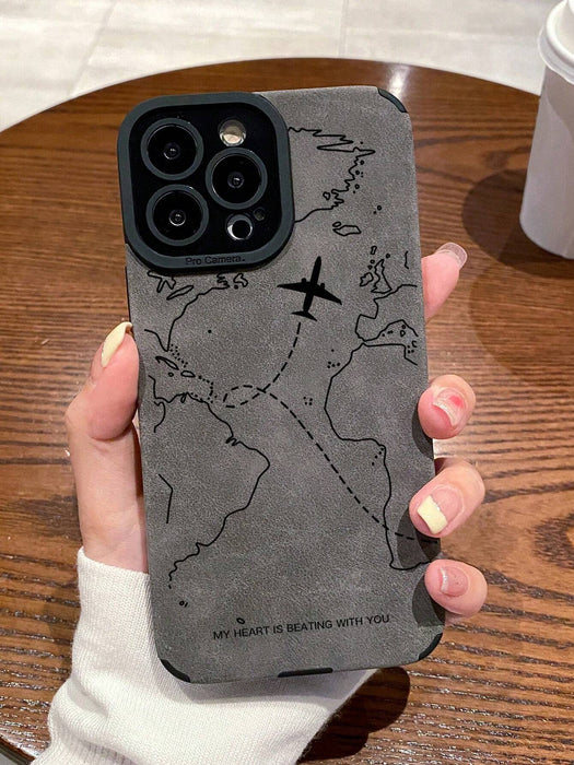 Shein 1 pieza Funda protectora de teléfono con textura de avión compatible con iPhone 11