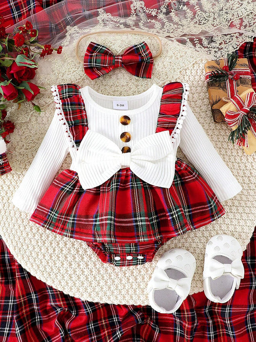 SHEIN 2 piezas Bodys con volantes a cuadros rojos y blancos