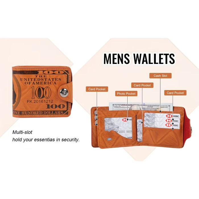Cartera de Billetes para Hombres, Portatarjetas y Portafotos