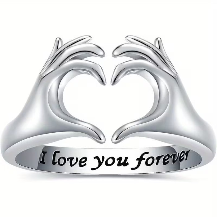 1 anillo de promesa de corazón ajustable, anillos de amistad, joyería de amor, amigos