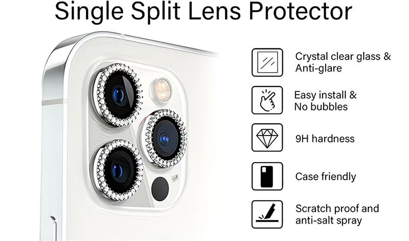 3 protectores de lente de cámara HD individual resistentes a los arañazos para iphone 11 pro max