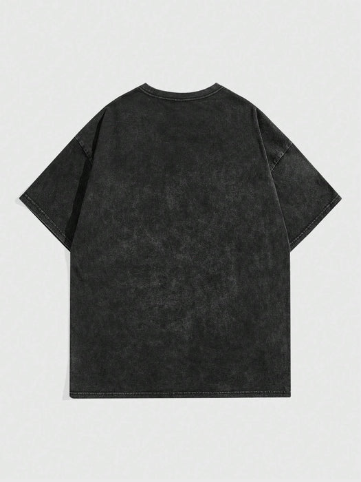 SHEIN ROMWE MEN Street Life Camiseta con gráfico de letras para hombre