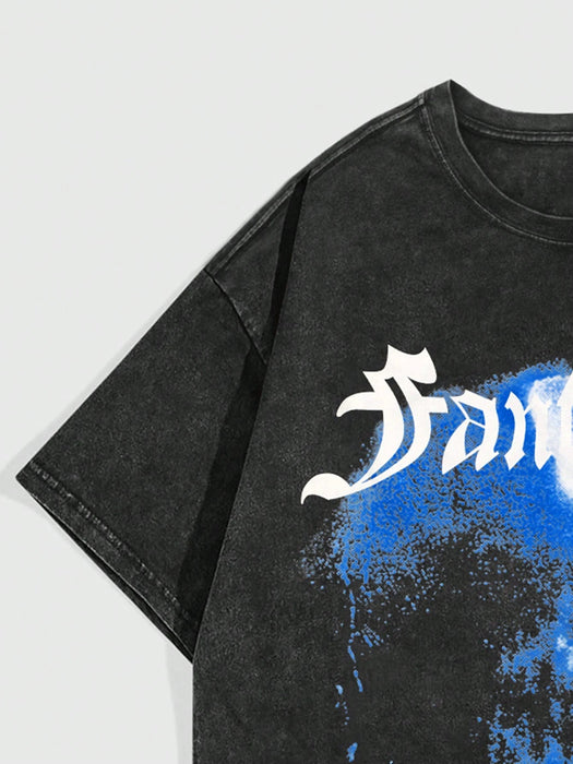 SHEIN ROMWE MEN Street Life Camiseta con gráfico de letras para hombre